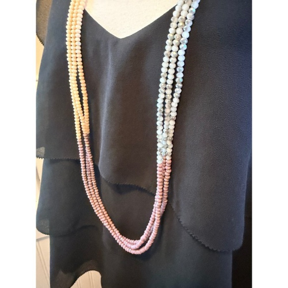 Marlyn Schiff Lavender Combo Multi Strand Beaded Necklace OS - Picture 5 of 14